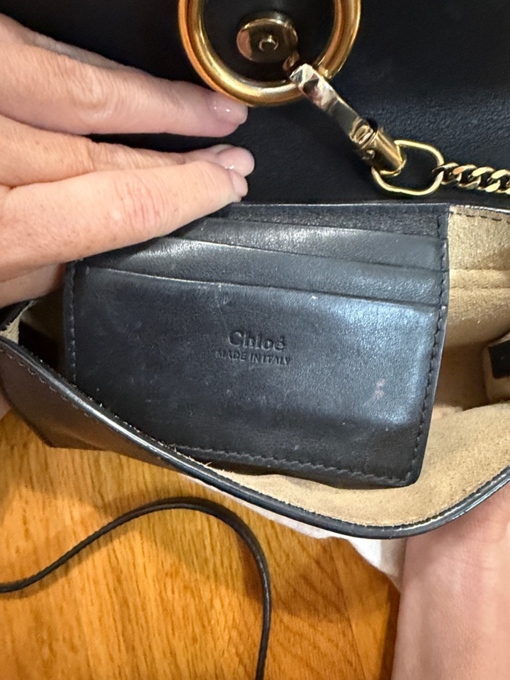 Authentic Chloe Faye Black Leather & Suede Crossbody Bag - Picture 4 of 8